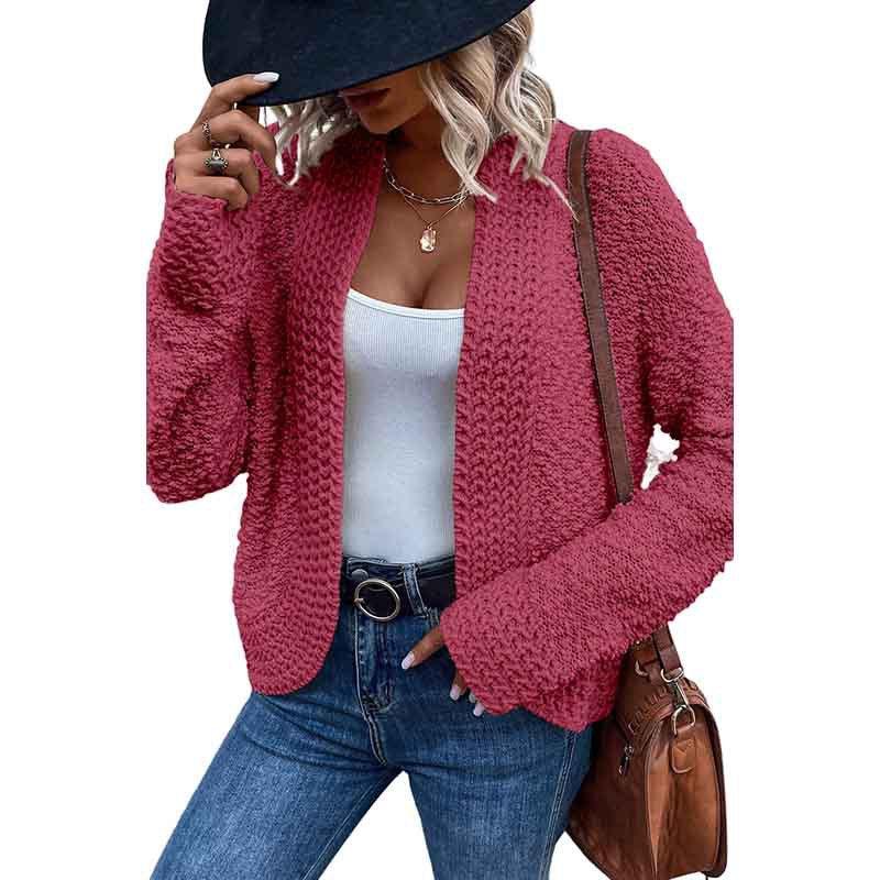 Simple Solid Color Outerwear Knitwear For Women - Amazitshop