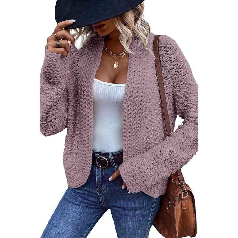Simple Solid Color Outerwear Knitwear For Women - Amazitshop