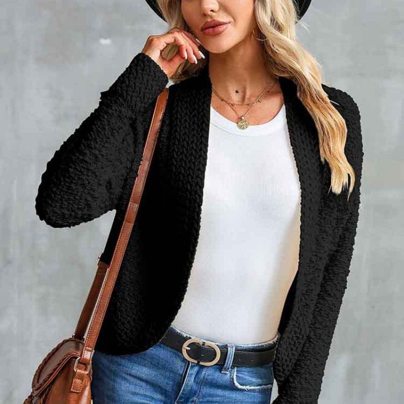Simple Solid Color Outerwear Knitwear For Women - Amazitshop