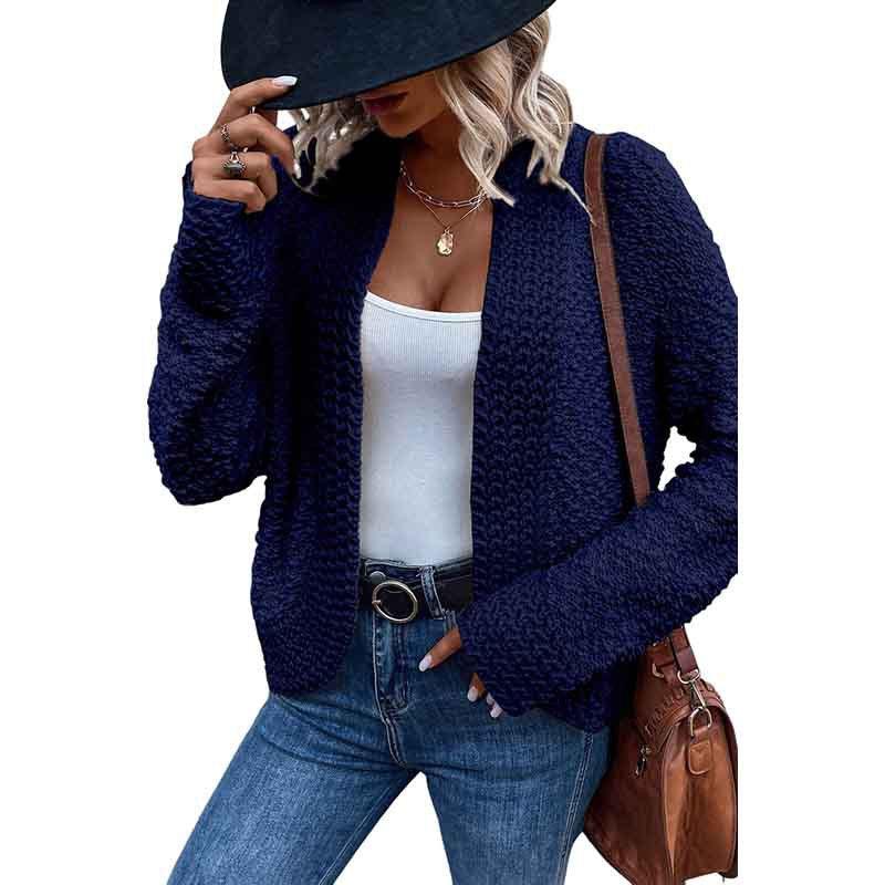 Simple Solid Color Outerwear Knitwear For Women - Amazitshop