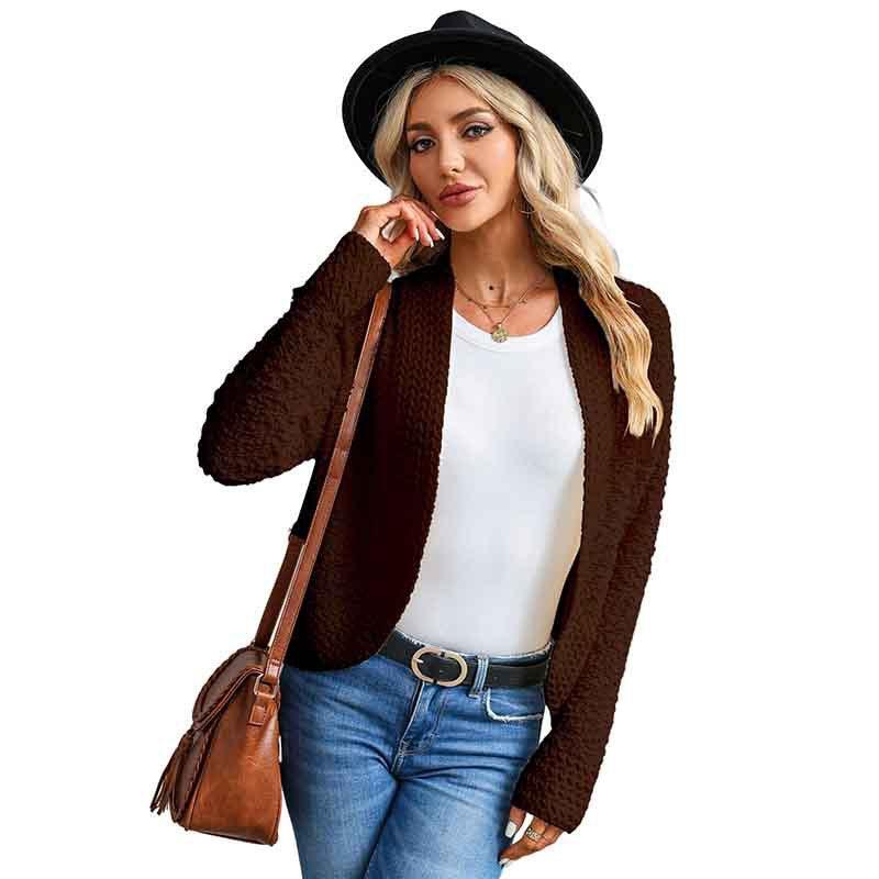 Simple Solid Color Outerwear Knitwear For Women - Amazitshop