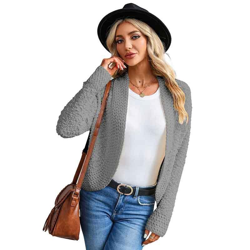 Simple Solid Color Outerwear Knitwear For Women - Amazitshop