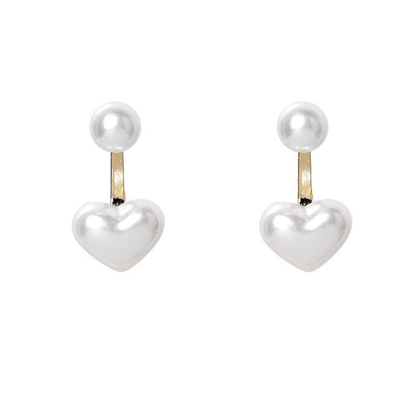 Simple Temperament Love Pearl Stud Earrings - Amazitshop