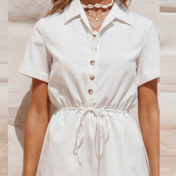 Single breasted high waist jumpsuit - Amazitshop