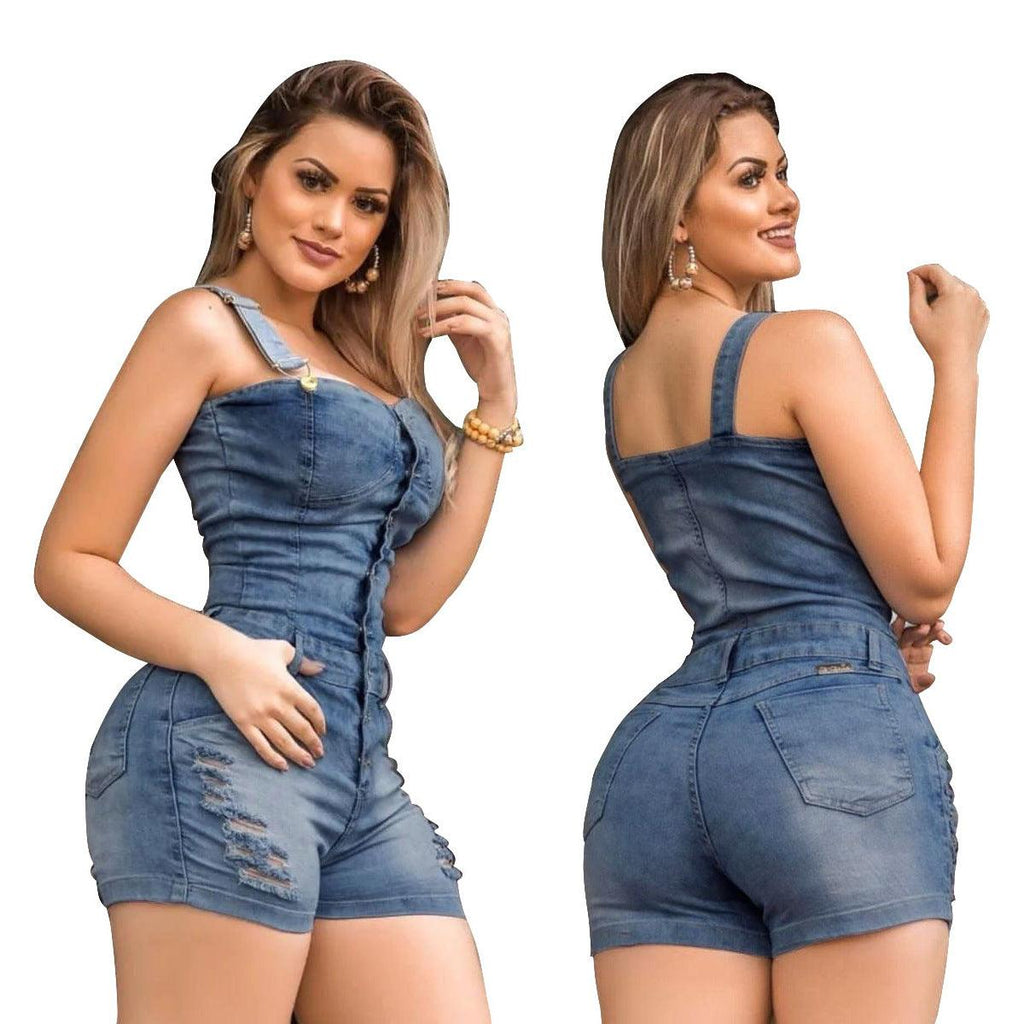 Sleek Denim Slim Fit Jumpsuit for Women - Amazitshop