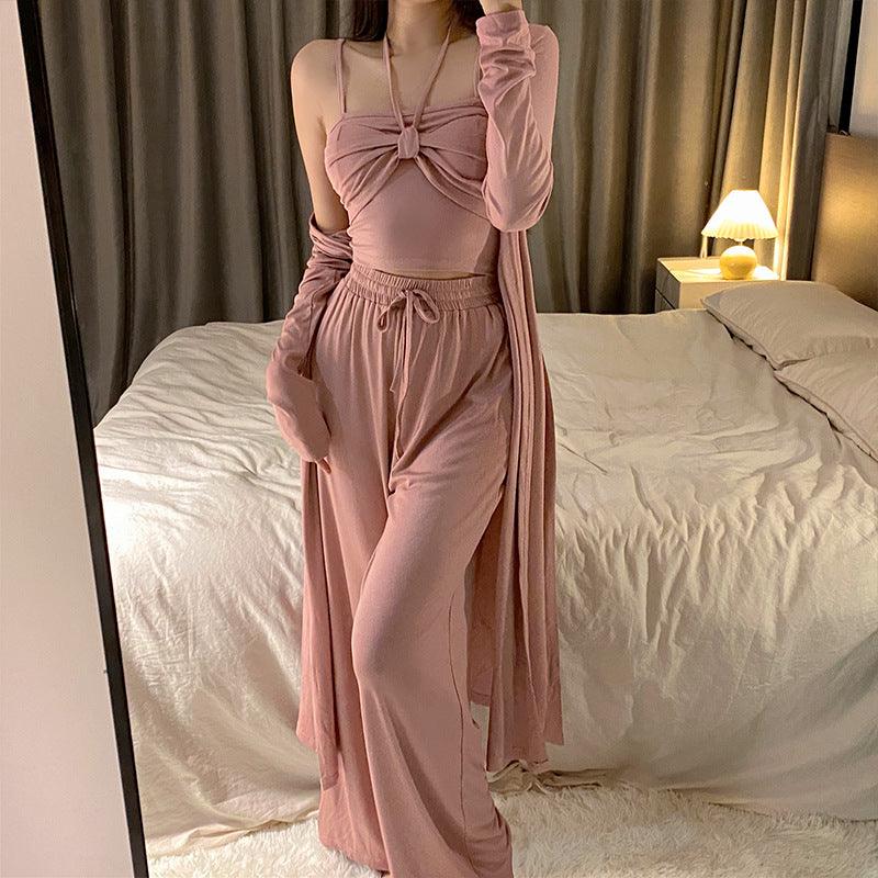 Sleepwear Women's Long Sleeved Pants Are Sweet And Pure In Style - Amazitshop