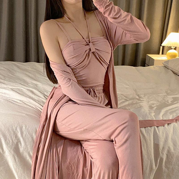 Sleepwear Women's Long Sleeved Pants Are Sweet And Pure In Style - Amazitshop