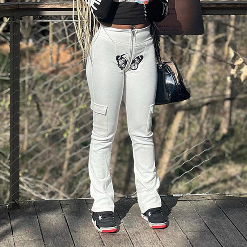 Slim - fit Straight - leg Retro Casual Trousers - Amazitshop