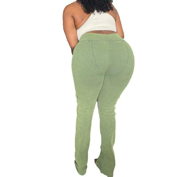 Slim - fit Straight - leg Retro Casual Trousers - Amazitshop