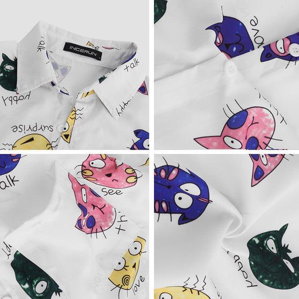 Slim Tops men shirts Printed - Amazitshop