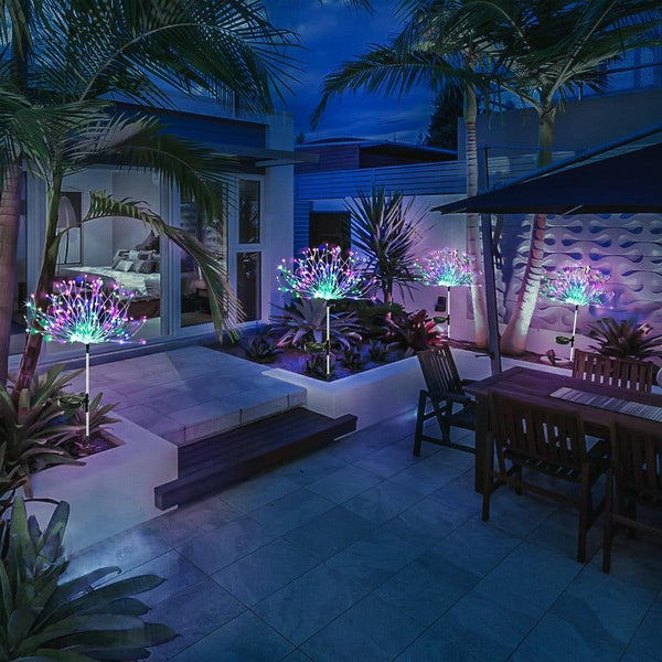 Solar Fireworks Ground Lamp Outdoor Garden Courtyard Holiday - Amazitshop
