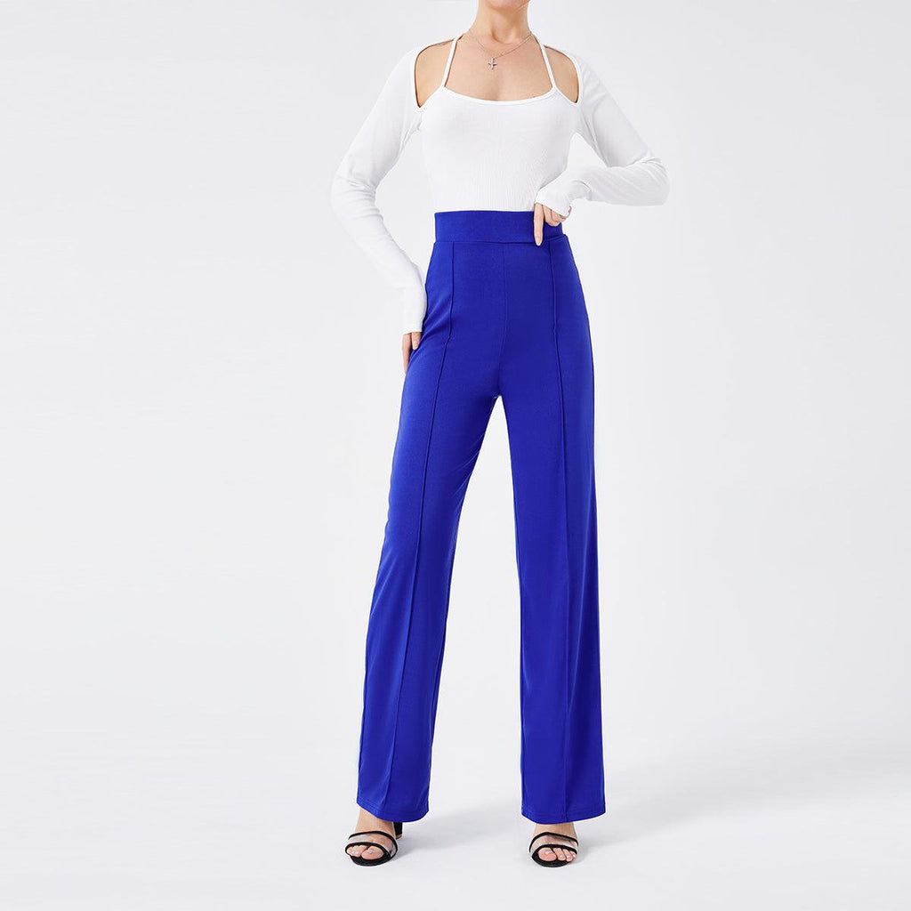 Solid Color Casual Pants Slim, High - waisted Bell Bottoms - Amazitshop