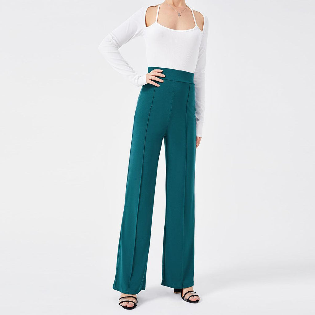 Solid Color Casual Pants Slim, High - waisted Bell Bottoms - Amazitshop