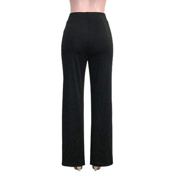 Solid Color Casual Pants Slim, High - waisted Bell Bottoms - Amazitshop