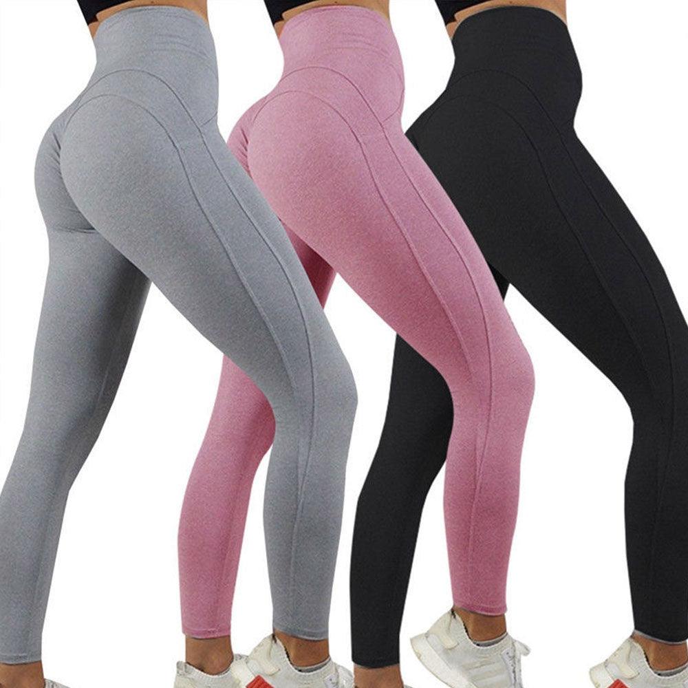Solid color exercise leggings - Amazitshop