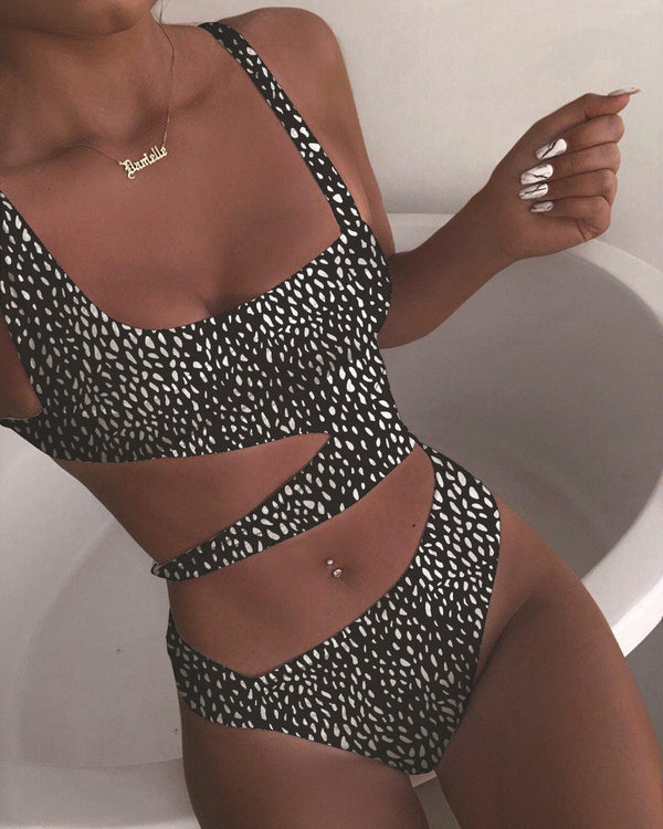 Solid color one - piece swimsuit one - piece bikini - Amazitshop