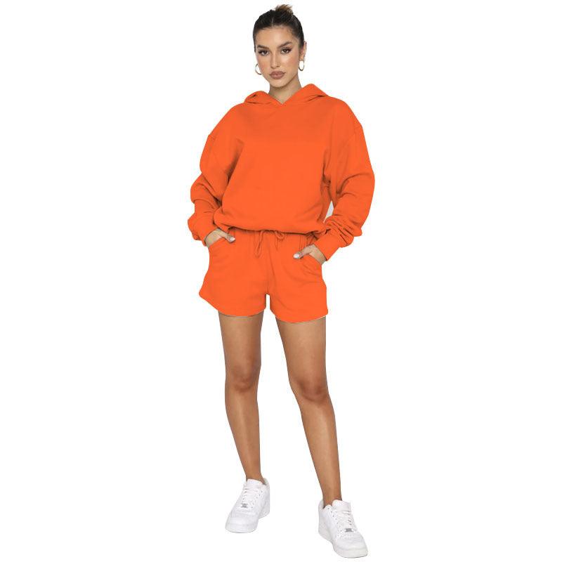 Solid Color Pullover Hooded Long Sleeves Sweater For Women - Amazitshop