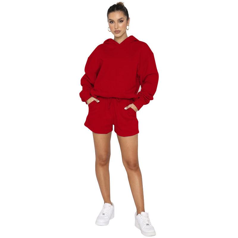 Solid Color Pullover Hooded Long Sleeves Sweater For Women - Amazitshop