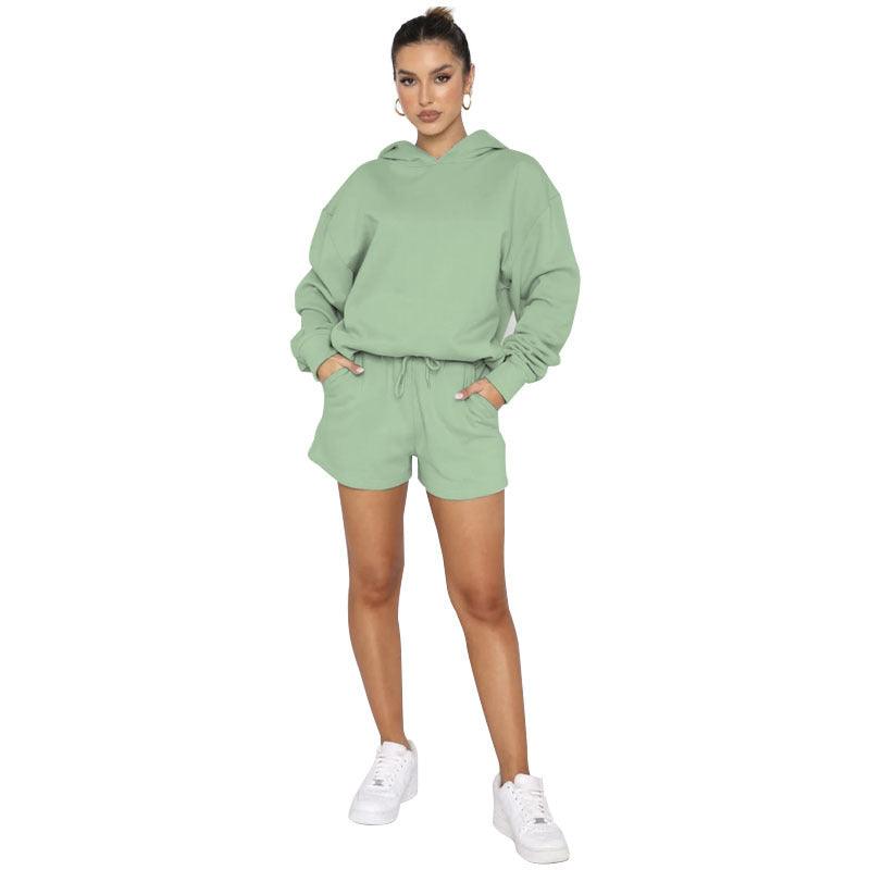 Solid Color Pullover Hooded Long Sleeves Sweater For Women - Amazitshop