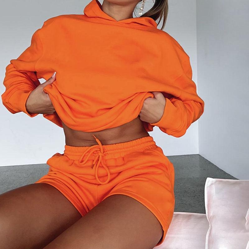 Solid Color Pullover Hooded Long Sleeves Sweater For Women - Amazitshop