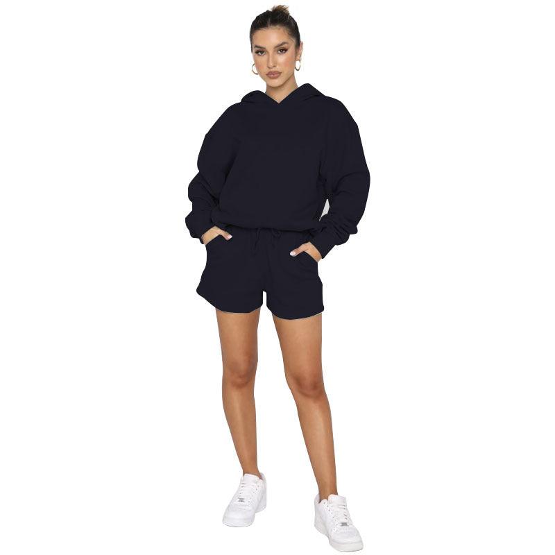 Solid Color Pullover Hooded Long Sleeves Sweater For Women - Amazitshop