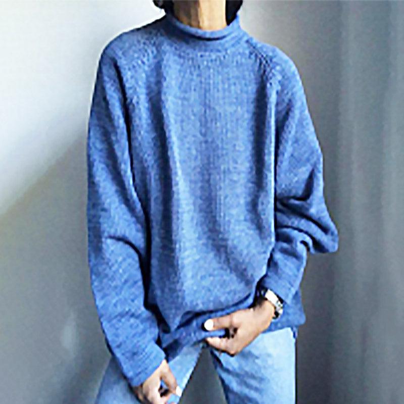 Solid Color Pullover Loose Casual Sweater - Amazitshop