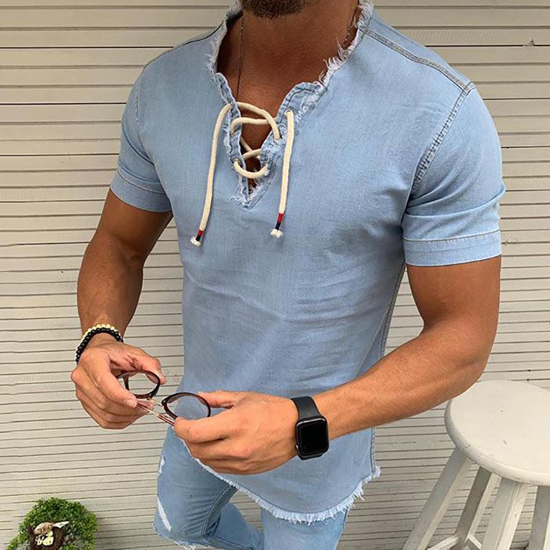 Solid Color Short - Sleeved T-Shirt Tops Compassionate Men - Amazitshop