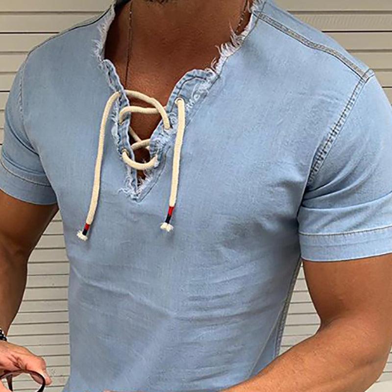 Solid Color Short - Sleeved T-Shirt Tops Compassionate Men - Amazitshop