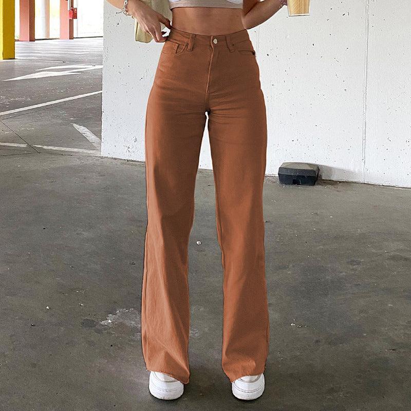Spice Girl Style High Waist Slim Jeans Bell Bottoms - Amazitshop