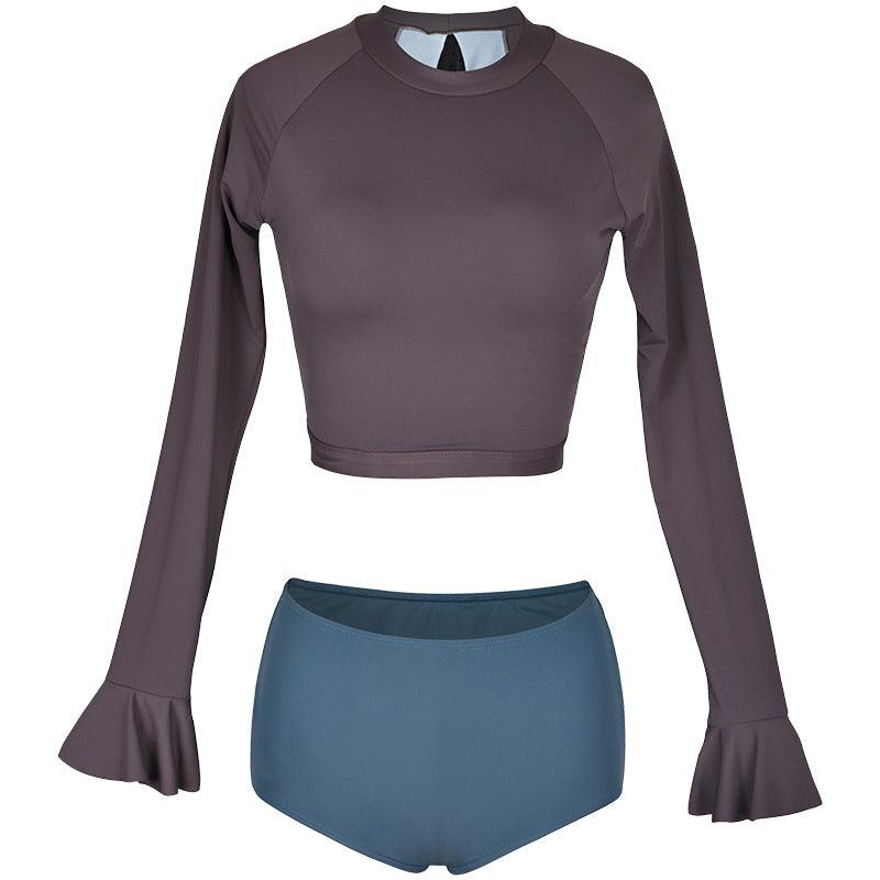 Split long sleeve swimsuit - Amazitshop
