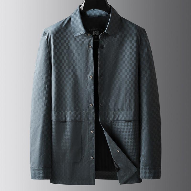 Spring And Autumn Plus Size Men's Loose Casual Polo Collar Jacket - Amazitshop