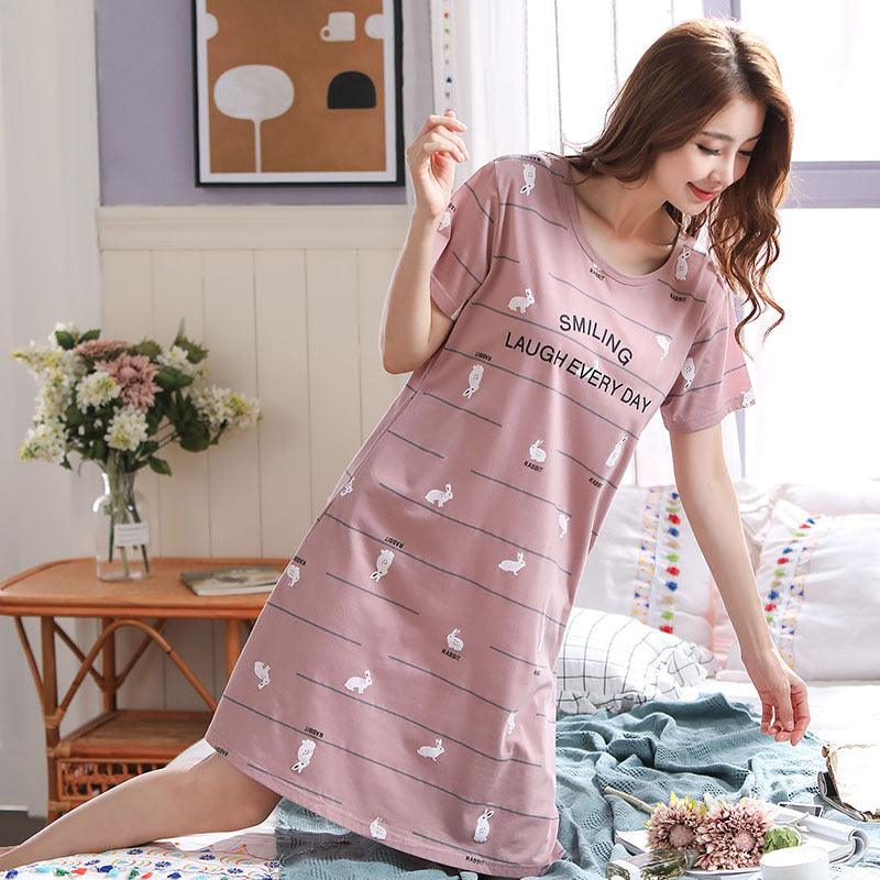 Spring And Autumn Student Homewear Cute Thin Short Sleeve Loose Pajamas - Amazitshop