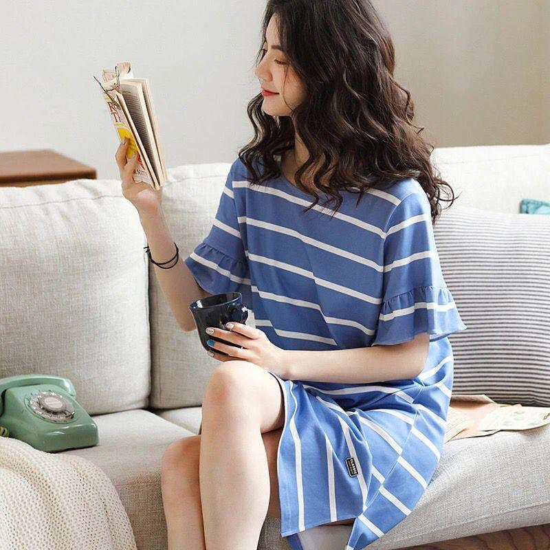 Spring And Autumn Student Homewear Cute Thin Short Sleeve Loose Pajamas - Amazitshop