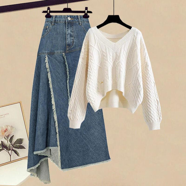 Spring Retro High Waist Women Irregular Denim Skirts - Amazitshop