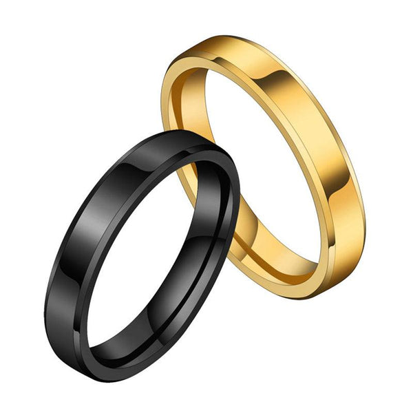 Stainless Steel Ring for Women Men Fashion Gold Color Finger Rings Wedding Band Jewelry Gift - Amazitshop