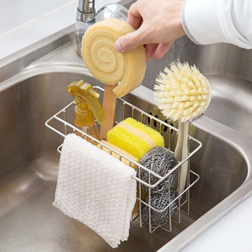 Stainless steel sink shelf rag drain rack - Amazitshop