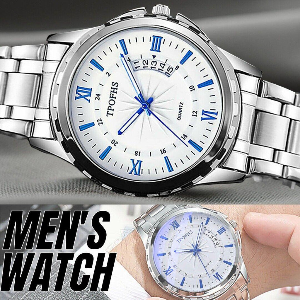 Stainless Steel Watch For MEN Classic Analog Wristwatch Fashion Classic Men Gift - Amazitshop