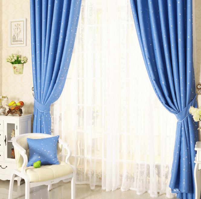 Star print perforated finished curtain - Amazitshop