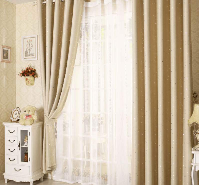 Star print perforated finished curtain - Amazitshop