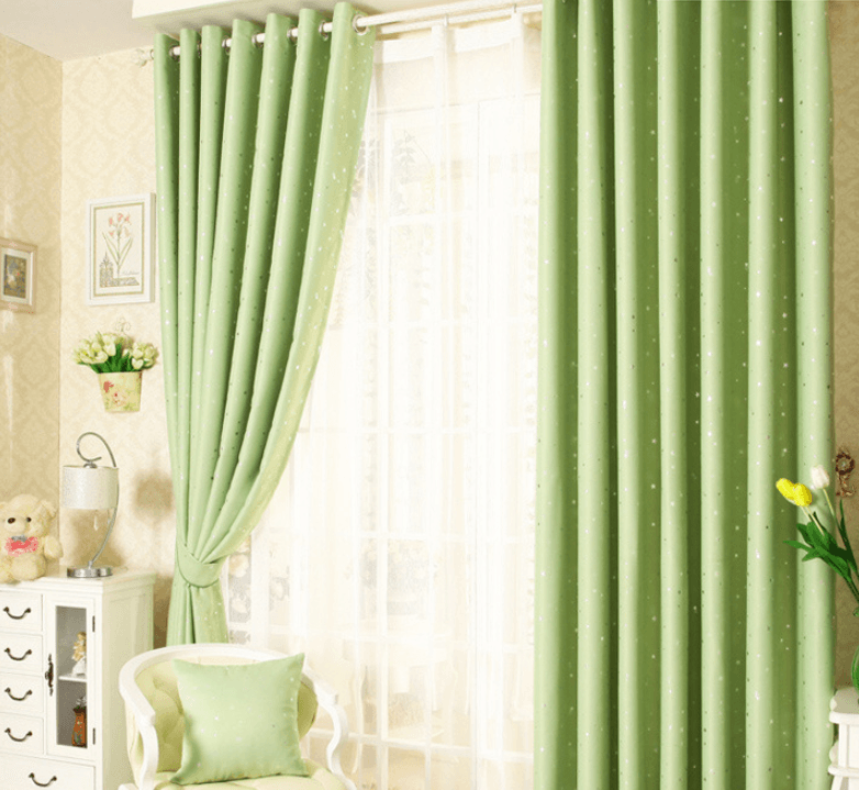 Star print perforated finished curtain - Amazitshop