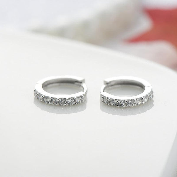 Sterling Silver Earring With Diamond - inlaid Colored Earring Earrings - Amazitshop