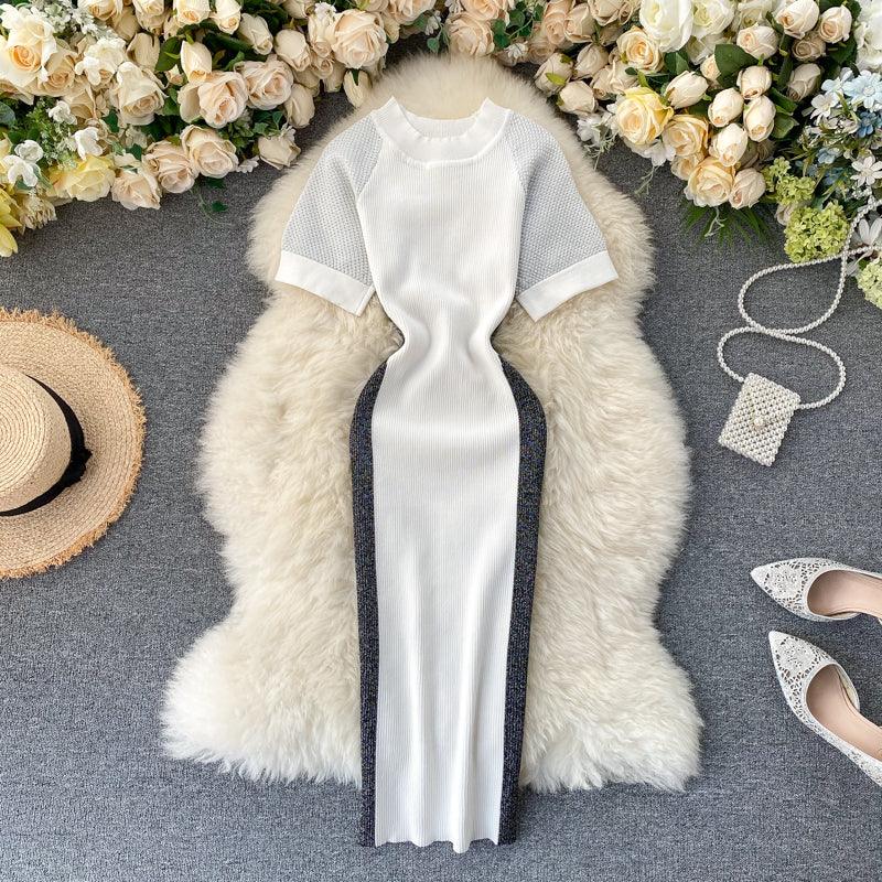 Stitched dresses with hollow sleeves - Amazitshop