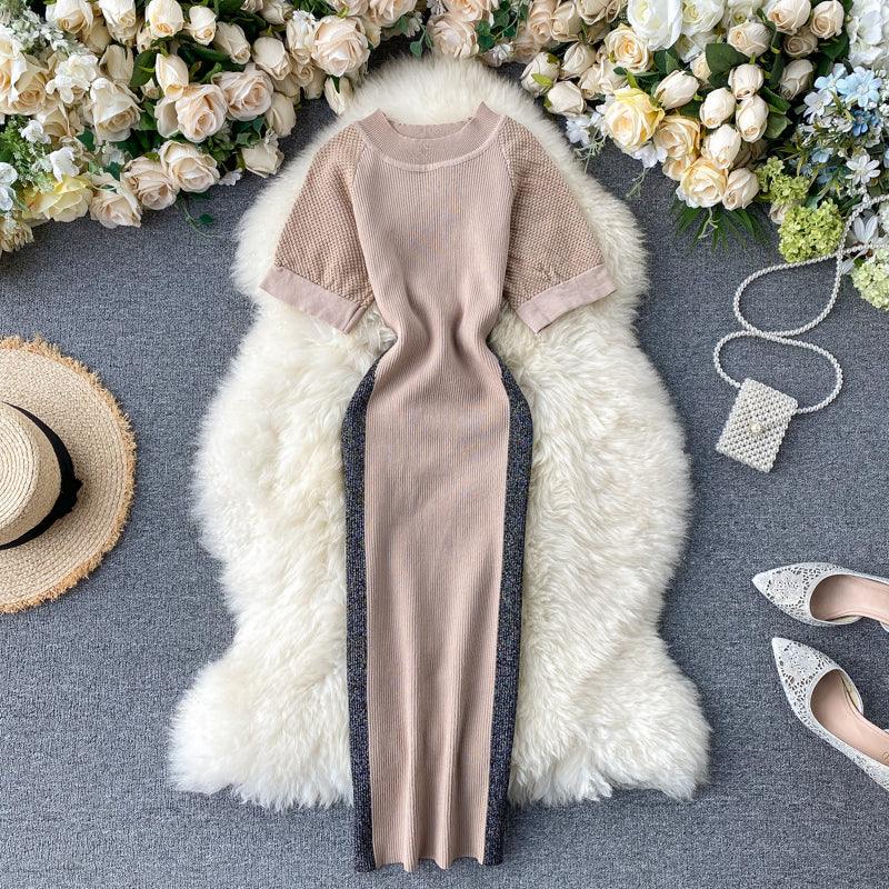 Stitched dresses with hollow sleeves - Amazitshop