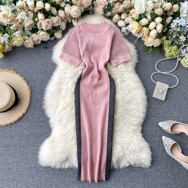 Stitched dresses with hollow sleeves - Amazitshop