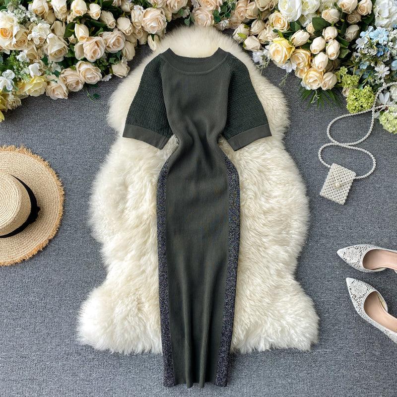 Stitched dresses with hollow sleeves - Amazitshop