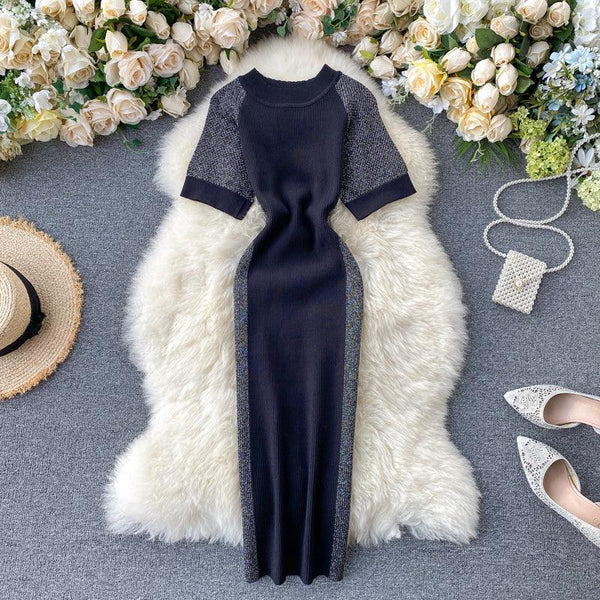 Stitched dresses with hollow sleeves - Amazitshop
