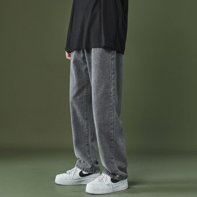 Straight Cropped Jeans Men's Loose - Amazitshop