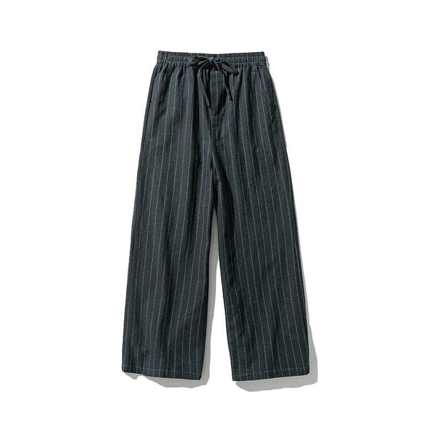 Straight - leg Pants Linen Striped Pants Harem Wide - leg Pants Casual Cotton Linen Pants Men - Amazitshop
