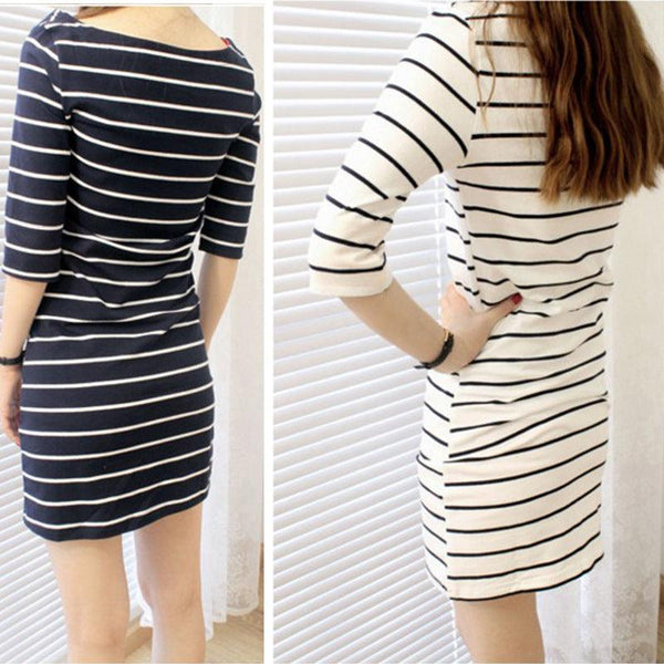 Stripe T-shirt Dress - Amazitshop