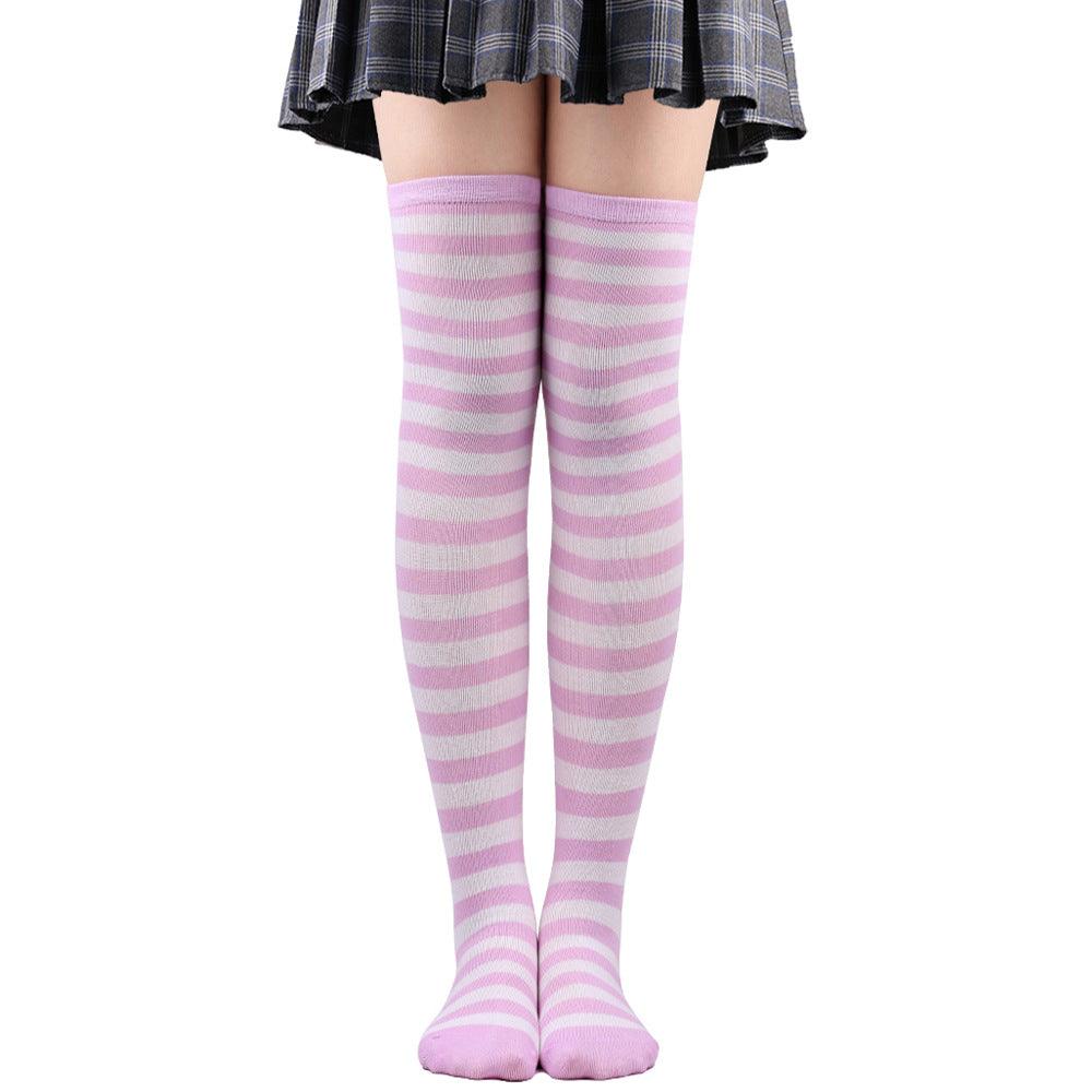 Striped Socks Hold - ups Women Over The Knee Halloween - Amazitshop